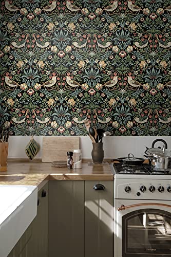 Nextwall Aves Garden Peel And Stick Wallpaper (Ebony) #TOP6