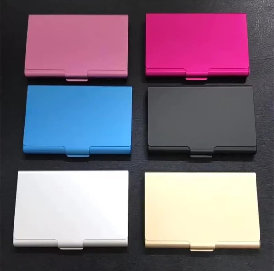Stainless Steel Card Holder Aluminum Alloy Business Card Case Bank Credit ID Card Wallet Storage Box(Black-JoJo's Bizarre Adventure1)