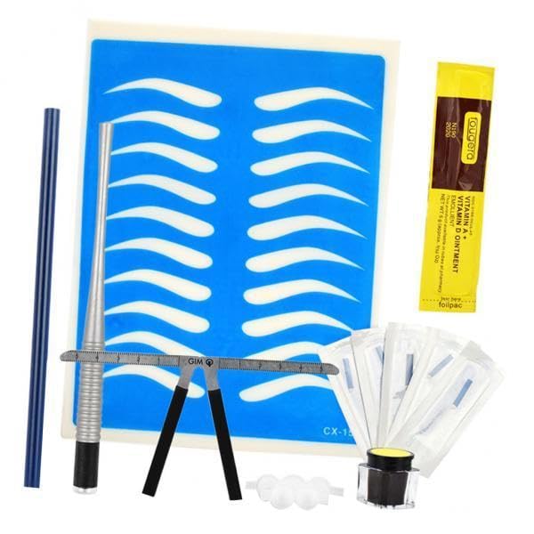 SECRET DESIRE 2xPermanent Makeup Kit Ruler Tattoo Pen Needle Practice Skin Ink Glue Ring Set Silver|Tattoos & Body Art|Other Tattoos & Body Art-picture-44