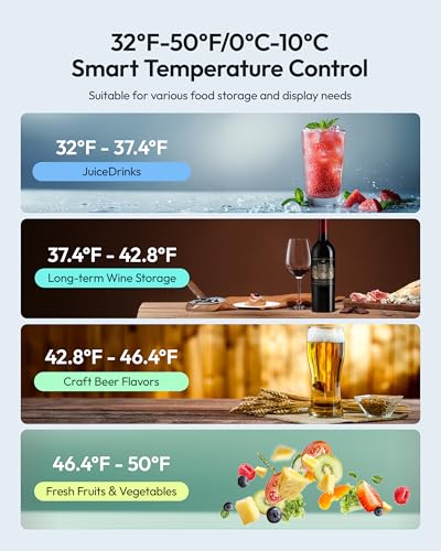 Image of 24 cu.ft Commercial Refrigerators, Beverage Cooler with LED Light, Drink Merchandiser with 8 Adjustable Shelves, 2 Glass Doors, Digital Control, ETL Certified