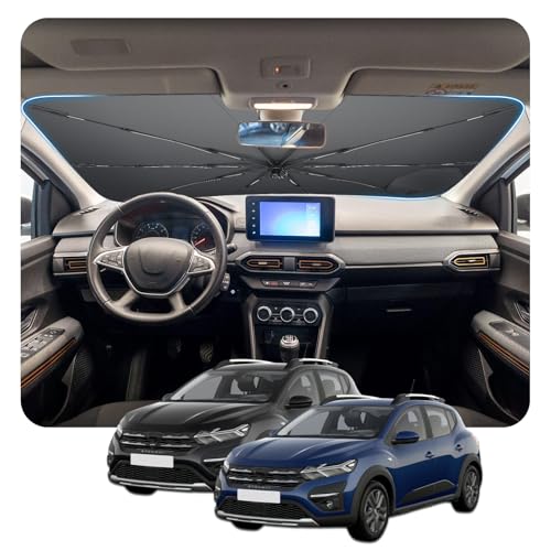 [Mise à Jour 2026] BSTW Compatible avec Dacia Sandero Stepway 3 2021-2026 Pare-Soleil de Pare-Brise Parasol à Pliage Automatique Conception à Cordon...