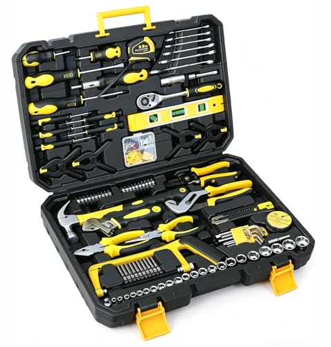 158 PCS Hand Tool Box Set Mechanics Kit Wrench Socket Household Repair Tool set Tool kit Multi Tool organizer Hand tools Tool storage (Hand Tool Box)