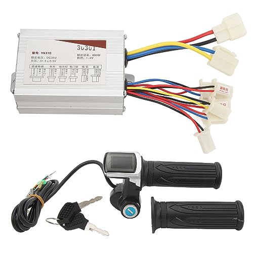 Kit de conversión de bicicleta eléctrica, 36 V, 800 W, control del motor, mango de acelerador con pantalla cuadrada, bloqueo de teclas para triciclos eléctricos