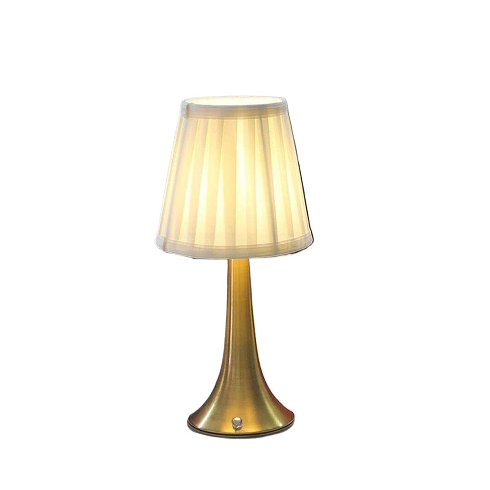 LYVQZPWLR LED Touch Bedside Table Lamp, Retro Rechargeable Cordless Table Lamp Touch Control Dimmable LED Warm Light Fabric Shade