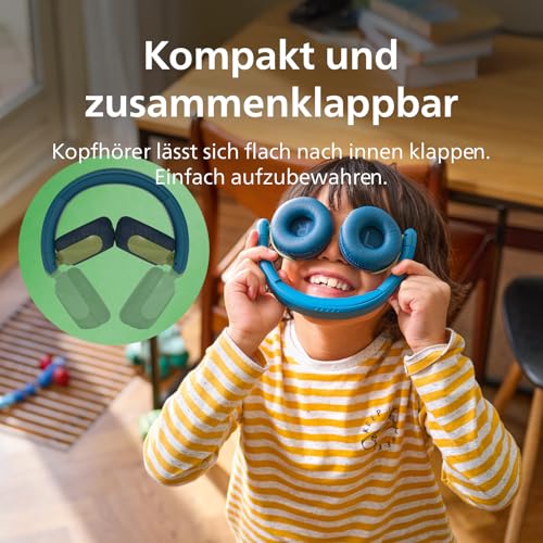 Philips TAK4200CT 4200-Serie mit kabellosem ohraufliegendem Kopfhörer für Kinder, lautstärkenbegrenzt, Audio-Sharing, USB-C-Kabel im Lieferumfang inbegriffen – Crystal Teal – Bild 3