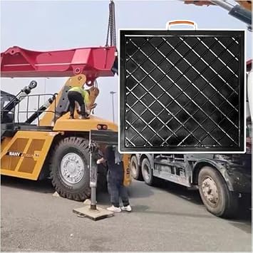 Crane Outrigger Pads Stackable & Solid Car Jack Rubber Pad, Trailer Pad for Fire Engines/Crane/Boomlifts Out Riggers, Stabilizing Rv Leveling Pads Jack pad16x16x1.2/40x40x3cm