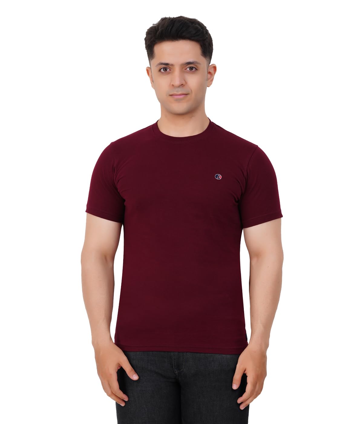 - Men Round Neck Plain T-Shirt | Soft & Breathable 100% Cotton for Daily Casual Wear | Relaxed Fit Solid Color Half Sleeve T-Shirt for Men - Pack of 1