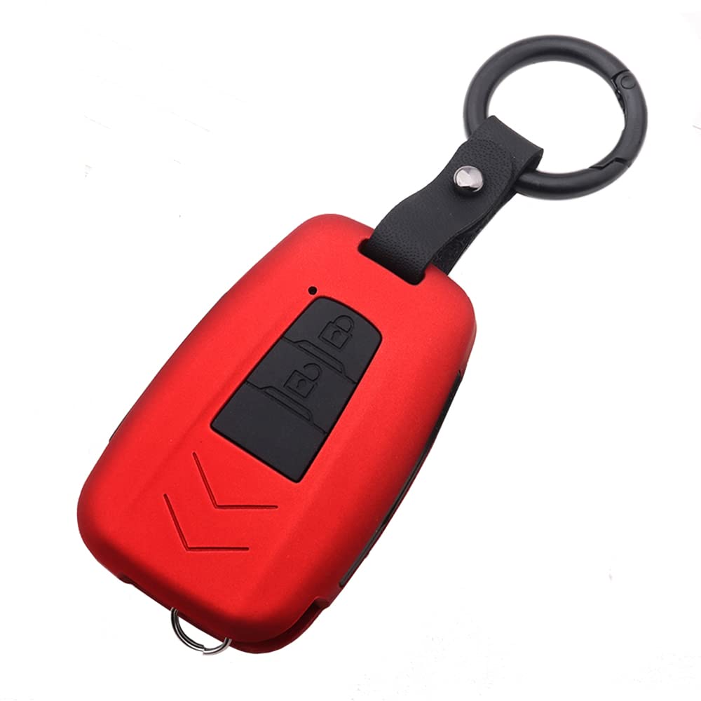 ontto Guscio Cover per Chiave Telecomando per Toyota RAV4 Land Cruiser Camry Highlander Prado Yaris Corolla Vitz Accessorio in ABS Custodia Protettivo Coprichiave Portachiavi-Carbonio Blu A
