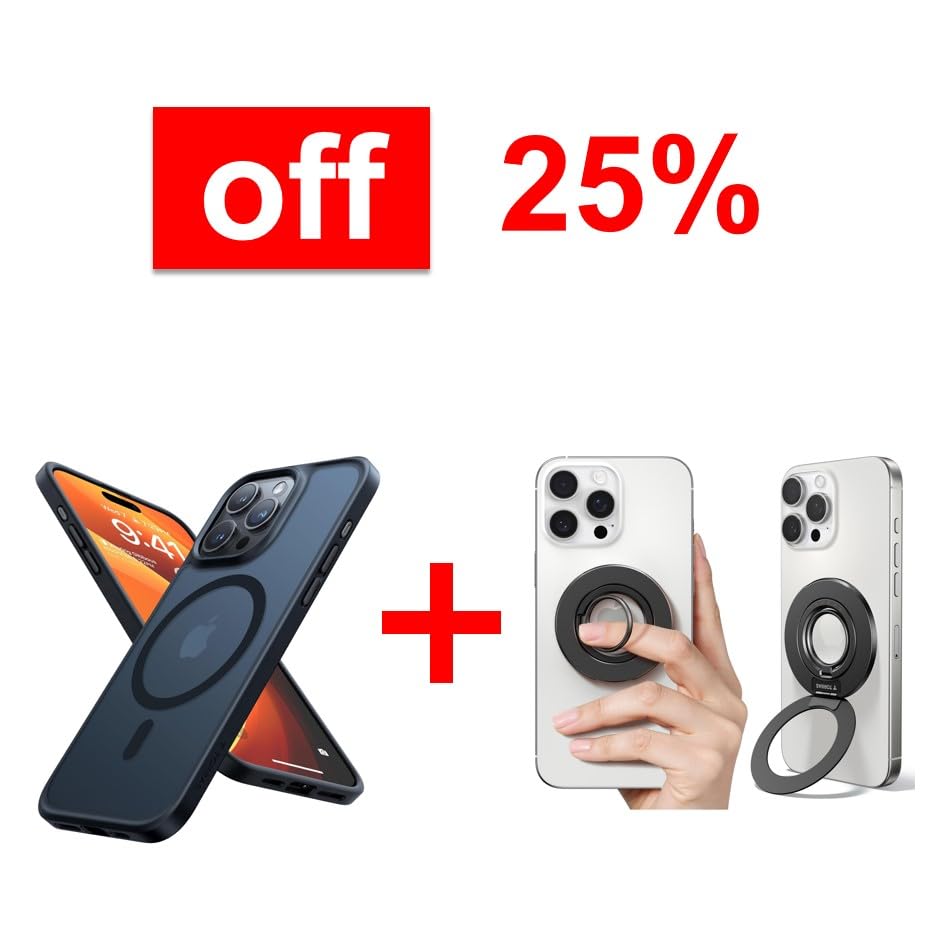 TORRAS Magnetic Phone Grip Ring Holder Kickstand & Case Magnetic