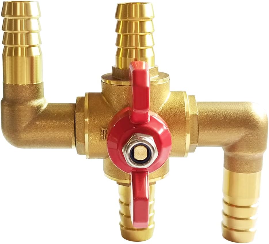 Solid Brass 5/8 Inch Heater Control Valve, Car Heater Air Conditioning Ball Valve with Switch 5/8" Hose Barb Automotive Heater Bypass Valve Fitting