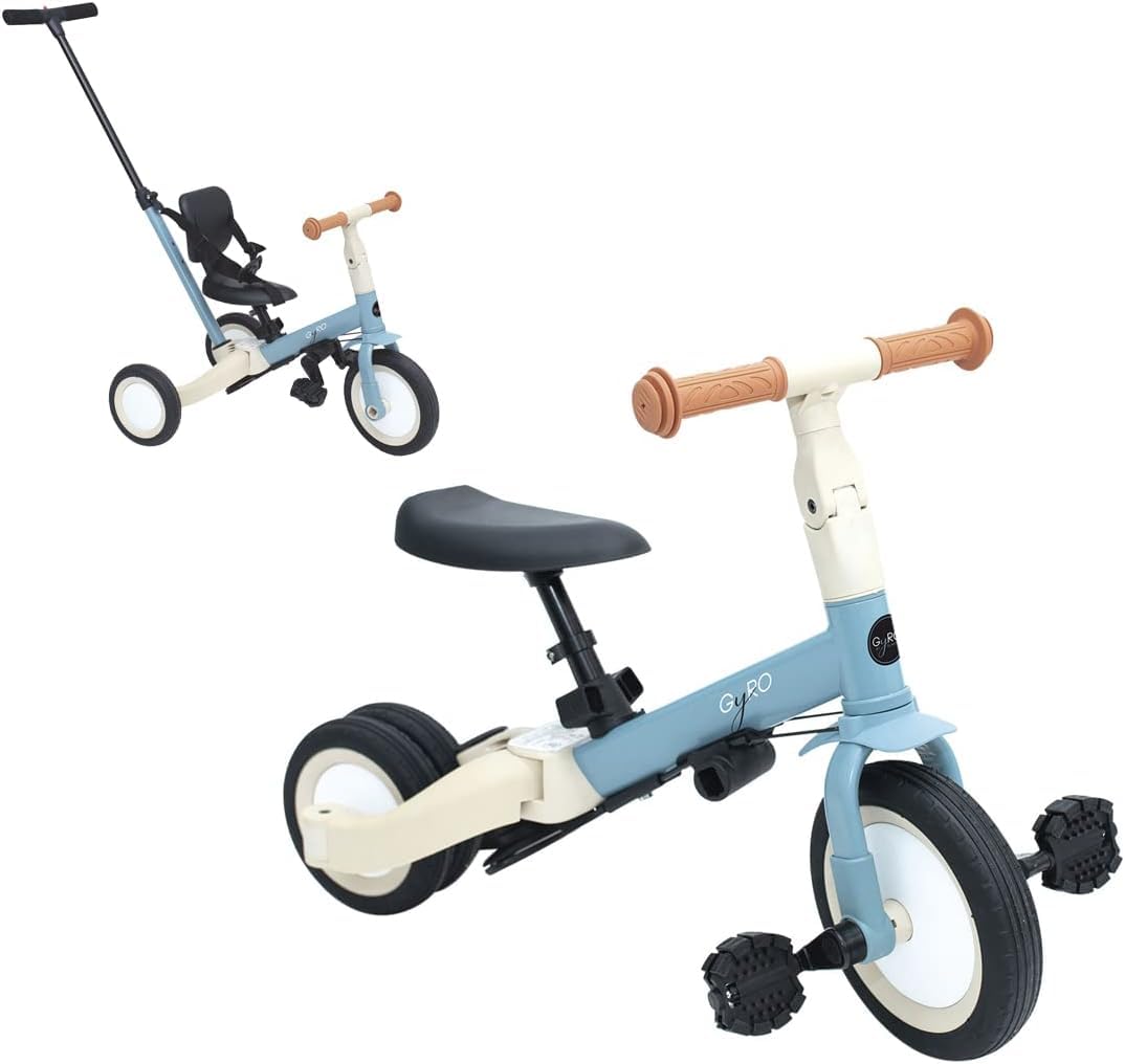 Olmitos - Triciclo Evolutivo de Bebé 5 en 1 GYRO + - Bicicleta Niños Desde 1 Año hasta 5 años - De Triciclo a Bicicleta con o sin Pedales – Adaptable y transformable (Gyro, Azul)