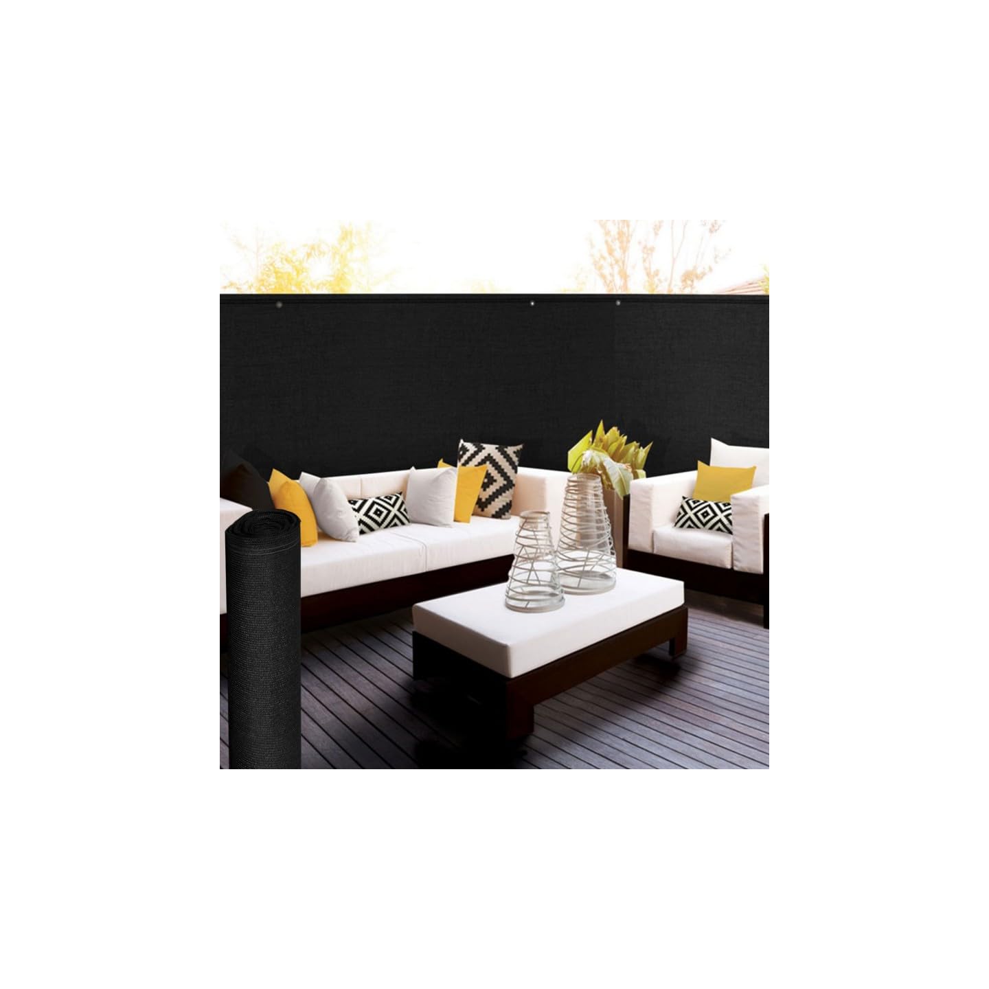 Brise Vue Haute densité 1,5 x 10 M Noir 300 GR/m² qualité Pro