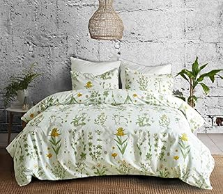 Botanical Duvet Cover Set Double Size Luxury Trendy 3 Pieces Floral Print Pattern Bedding Set for Couples