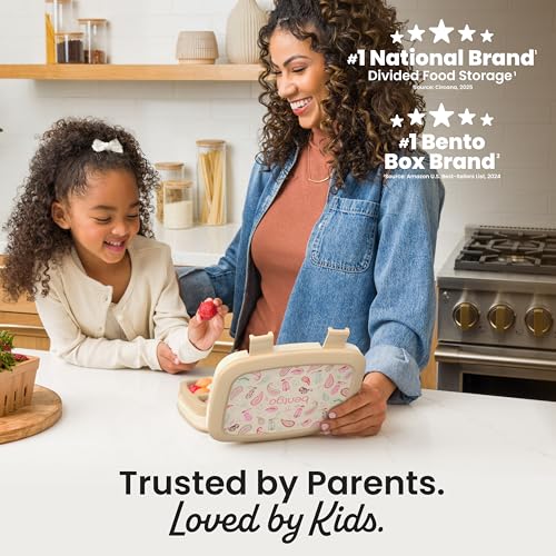 Image of Bentgo Kids Prints Leak-Proof, 5-Compartment Bento-Style Kids Lunch Box - Ideal Portion Sizes for Ages 3-7, Durable, Drop-Proof, Dishwasher Safe, PFAS- & BPA-Free Materials (NEW Cowgirl Dreams)