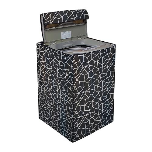 Image of Wings Star Polyester Top Loading Fully Automatc Washing Machine Cover For 6 Kg, 6.5 Kg,7Kg, 7.5 Kg(Black Marjorie Rice)