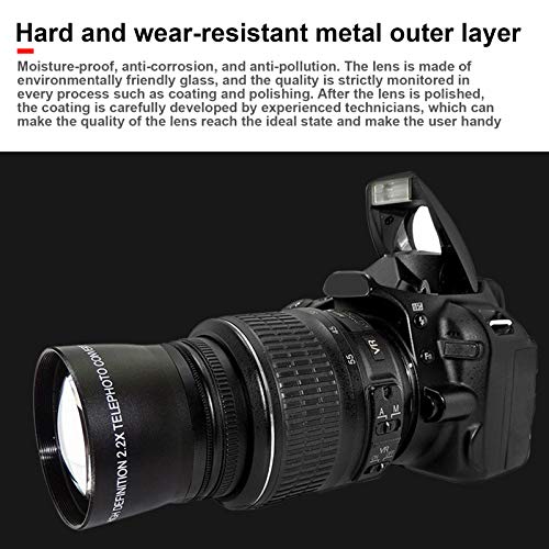 COHU Kamera-Hilfsobjektiv, schwarzes Teleobjektiv, optisches Glas und Legierung für Kameraobjektiv mit Filterdurchmesser… – Bild 6