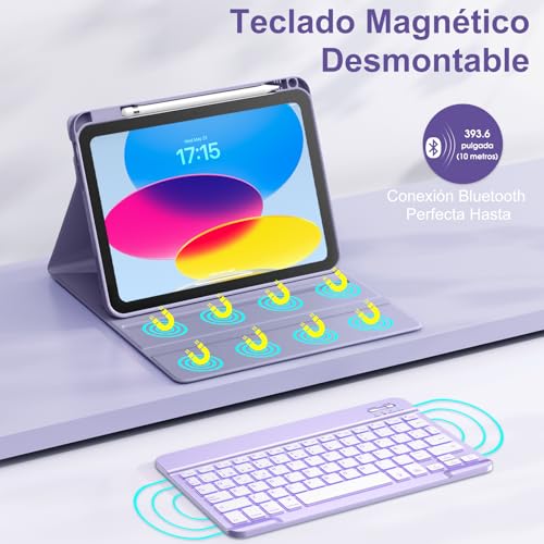 Teclado para iPad 11 Retroiluminado 7 Colores Funda Magnética Vobafe con Ñ Español 4