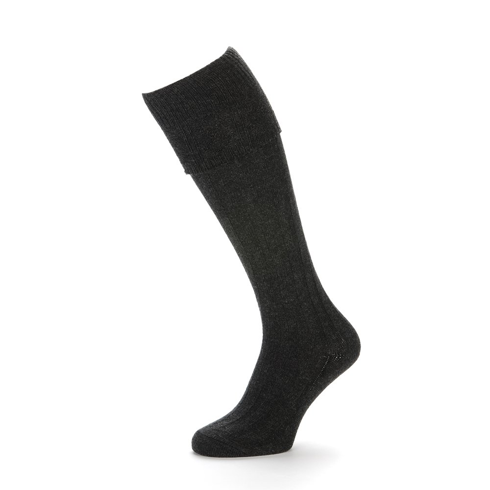The Scotland Kilt Company Men's Scottish Kilt Hose Socks in Charcoal - Wool Blend Gents Outfit Accessory - 4-7 UK