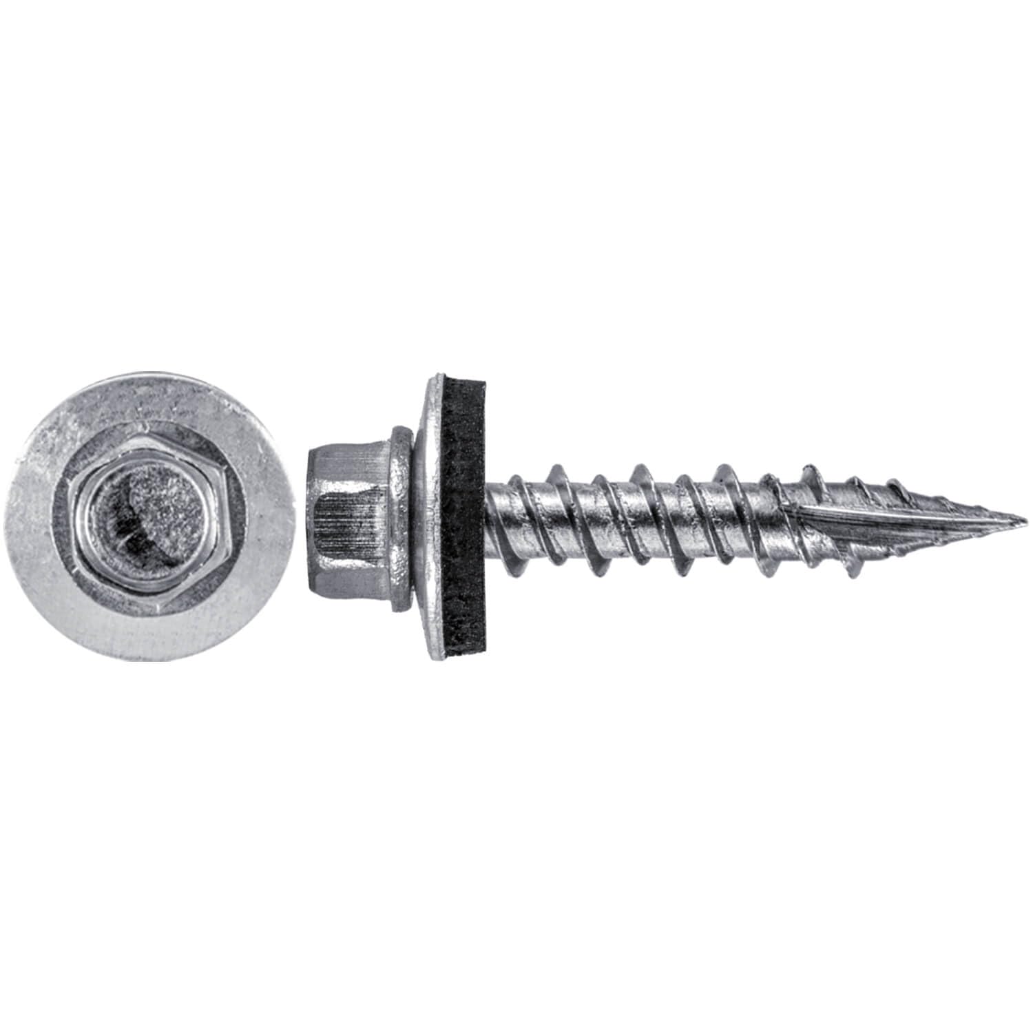 Stainless Steel Metal Roofing Screws (250) 9 x 1 No Paint hex Head Sheet Metal Roofing Screw. Self-Piercing (SP) tip Metal to Wood siding Screws EPDM Washer