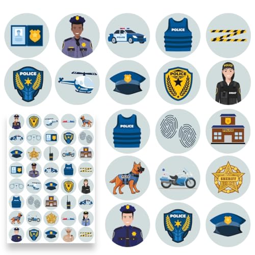 800pcs Police Stickers for Kids - Police Party Favors and Supplies Including Stickers of Police Officer Sheriff Badge Junior Deputy and Detective Stickers