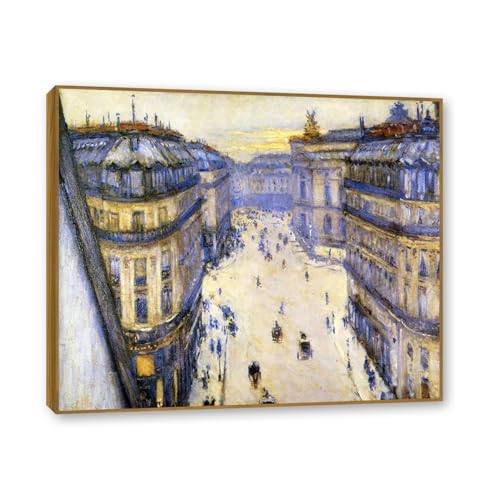 Peinture Paysage Impressionniste JZSDGB cadre teck pour salon serein