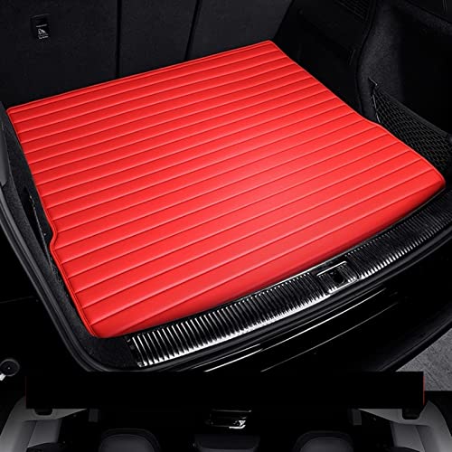Protector Maletero Tapetes Maletero Coche Estilo Personalizado A Rayas para Jaguar para XJ 2005-2010 Accesorios De Detalles Interiores Maletero Antiincrustante(Rojo)