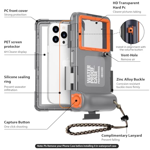 Funda de teléfono subacuática IP68 para iPhone 17 Pro Max y buceo 4