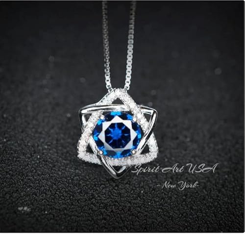 Spirit Art Usa 2 Ct Blue Sapphire Necklace thumb #1