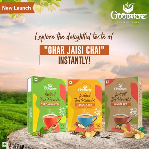 Image of Goodricke Elaichi Chai, Premium Assam CTC Loose Leaf Cardamom Black Tea 10 Sachets, Strong Elaichi Chai, Authentic Taste