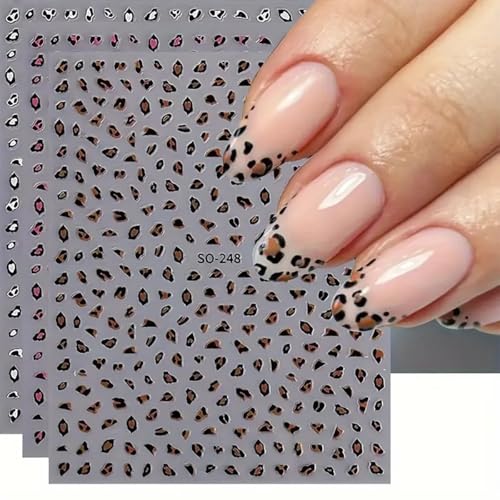 Leopard Print Nail Art Stickers Leopard Nail Stickers Self-Adhesi...