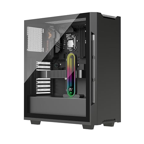 Video Card Gpu Support Bracket With Stable Anti-Slip Base And Temperature Display Screen Functionality Graphics Card Bracket Video Holder Computer Case, Black