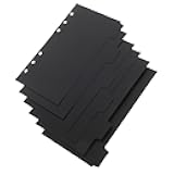 Generic A6 6-Hole Loose-Leaf Binder Dividers with Tabs, Black PVC Index Page Markers, 18 Sheets (3 Packs) for Office Filing and Notebook Organization