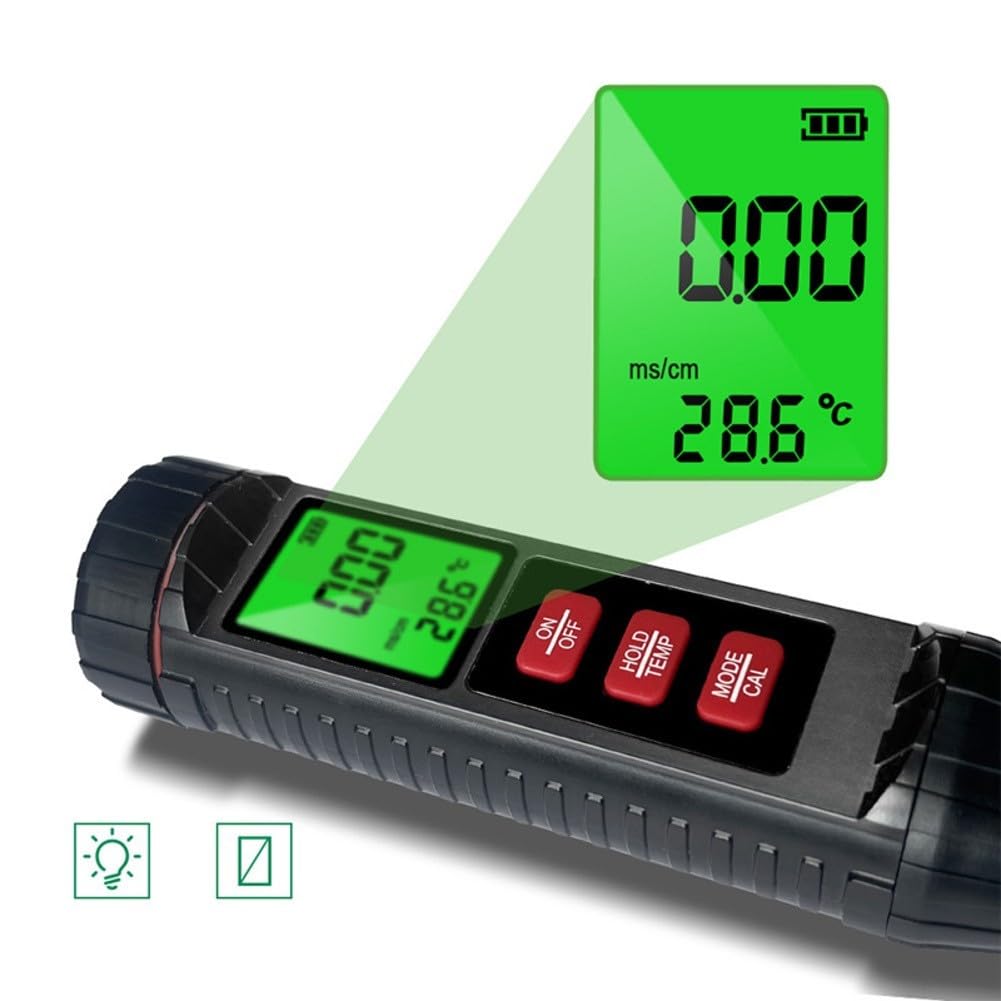 Medidor digital de humedad del suelo 3 en 1 para conductividad de la humedad y temperatura, herramienta de jardín con retroiluminación LCD, 211 mm
