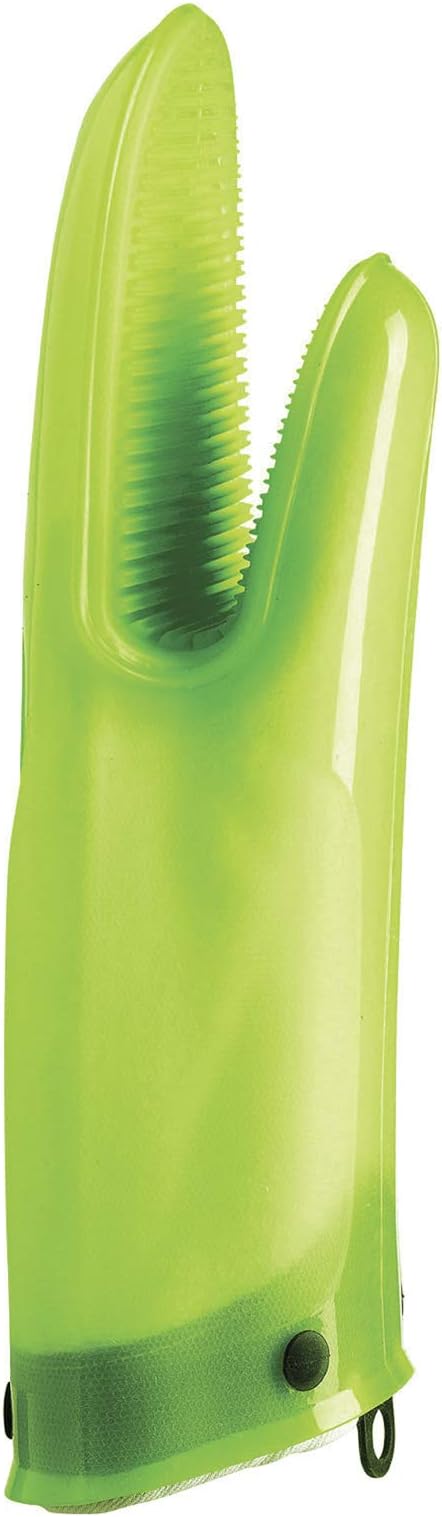 Mastrad Orka Plus Silicone Oven Mitt Gauntlet with Cotton Lining in Green - F82308