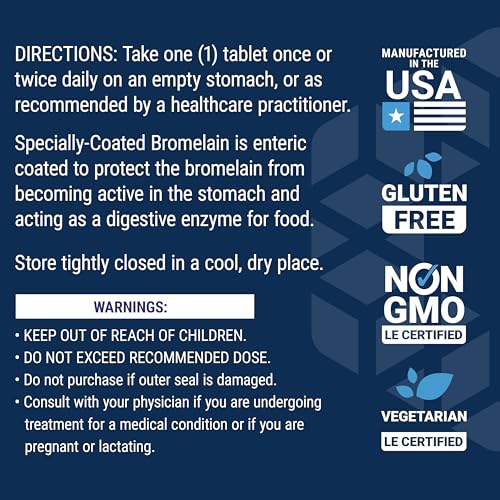 Image of Life Extension, Specially-Coated Bromelain, 500 mg, 60 Enteric Coated Tablets