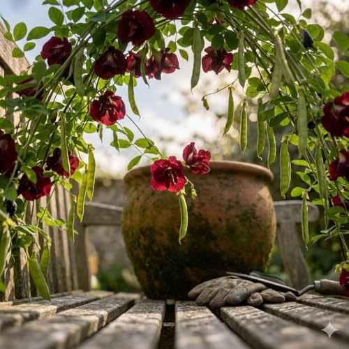 Image of Rare Red Aparajita Live Plant with Pot | Red Butterfly Pea Clitoria Ternatea Flowering Medicinal Creeper | Fast Growing Climbing Vine for Home Garden Balcony Terrace Outdoor Decor | Pack of 1
