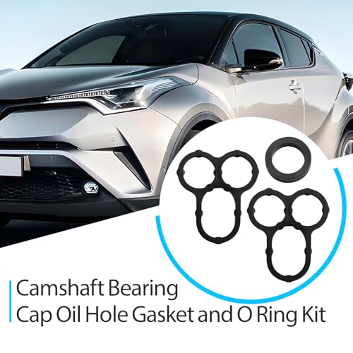 Image of Camshaft Bearing Cap Oil Hole Gasket and O Ring Kit Compatible with Toyota C-HR Corolla Matrix Scion iM xD Replaces 11159-37010 90430-A0001 90430-10024