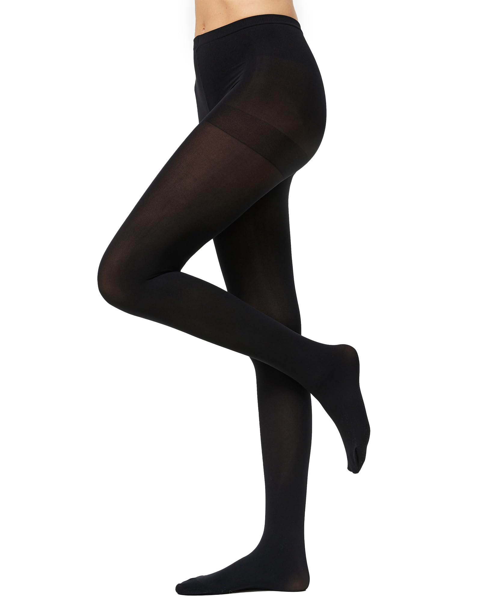Nur Die Ultra Blickdicht 80 DEN warme Strumpfhose matte Optik breiter Komfortbund Baumwollzwickel Damen, schwarz, M