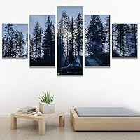 SIGNWIN 5 Panel Canvas Wall Art Greenlands for Home Decorations Ready to Hang - 60