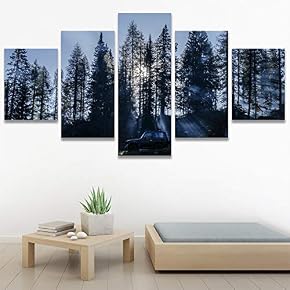SIGNWIN 5 Panel Canvas Wall Art Greenlands for...