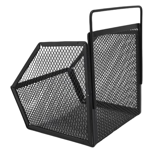 Qqmora Metalldrahtkorb Zur Aufbewahrung Kleiner Gegenstände, Hängender Drahtkorb, Küchenorganisator, 13,2 X 10 X 15 Cm (Schwarz)