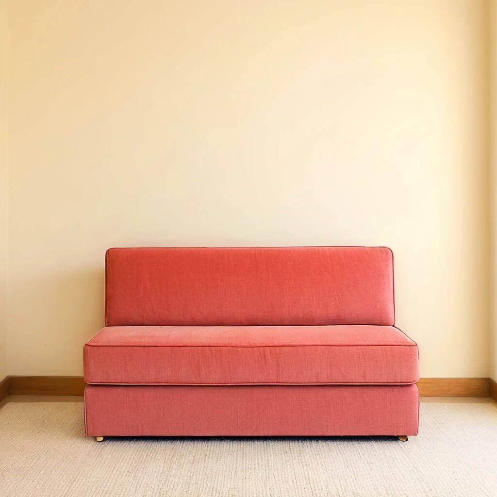 PUM PUM EPE Foam 2-Seater Sofa Cum Bed – 36 Inch Width, Foldable & Lightweight, Space-Saving Furniture for Home & Office Use,Peach-image-29