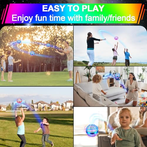 Image of Flying Orb Ball Toy,2026 Upgraded Parachute LED,Magic Hand Controlled Flying Gravity Ball,Cosmic Globe Boomerang,Cool Christmas Birthday Gift for 6 7 8 9 10+ Year Old Boys Girls-Blue & Purple