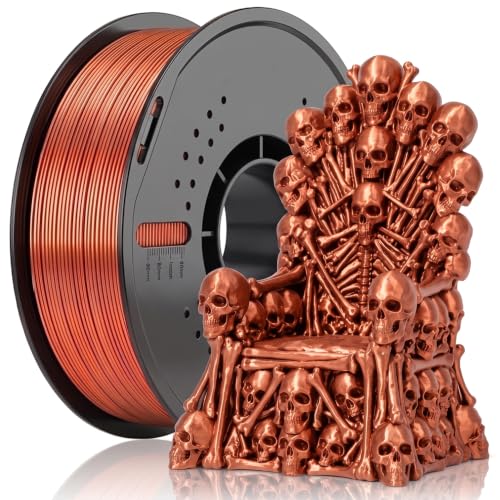 Image of Silk PLA Filament 1.75mm Copper 1KG | Dimensional Accuracy + /- 0.02mm, 1kg Spool(2.2lbs) Fits for Most FDM 3D Printers