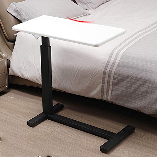 Rahmen aus Kohlenstoffstahl Computertisch Gaming mit Gelbes Feld,Höhenverstellbar, Abschließbare Rollen, Faltbar, Laptoptisch Bett für Laptop