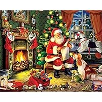 Amazon.co.jp: Meecaa Paint by Numbers サンタクロース 犬 馬 猫