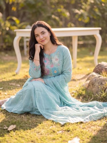 Image of INDO ERA Women's Pure Cotton Embroidered Thread Work Kurta & Pant with Dupatta Set (IEAI13046)