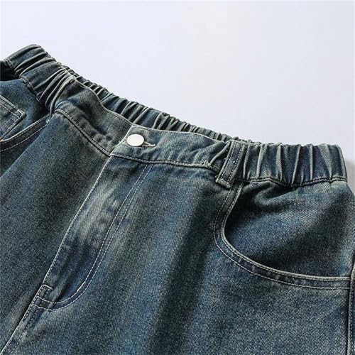 Men's Oversized Jeans Extra Long Tall Denim Pants Thickened Straight Floor Length Casual Trousers3