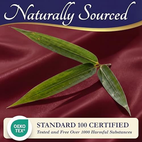 Image of DECOLURE 100% Viscose Derived from Bamboo Sheets Full Size - Luxury 4 Pc Naturally Cooling Sheets, Ultra Soft Bed Set - Deep 17 inch Pockets, Durable Double Stitching, Oeko Tex Standard (Burgundy)