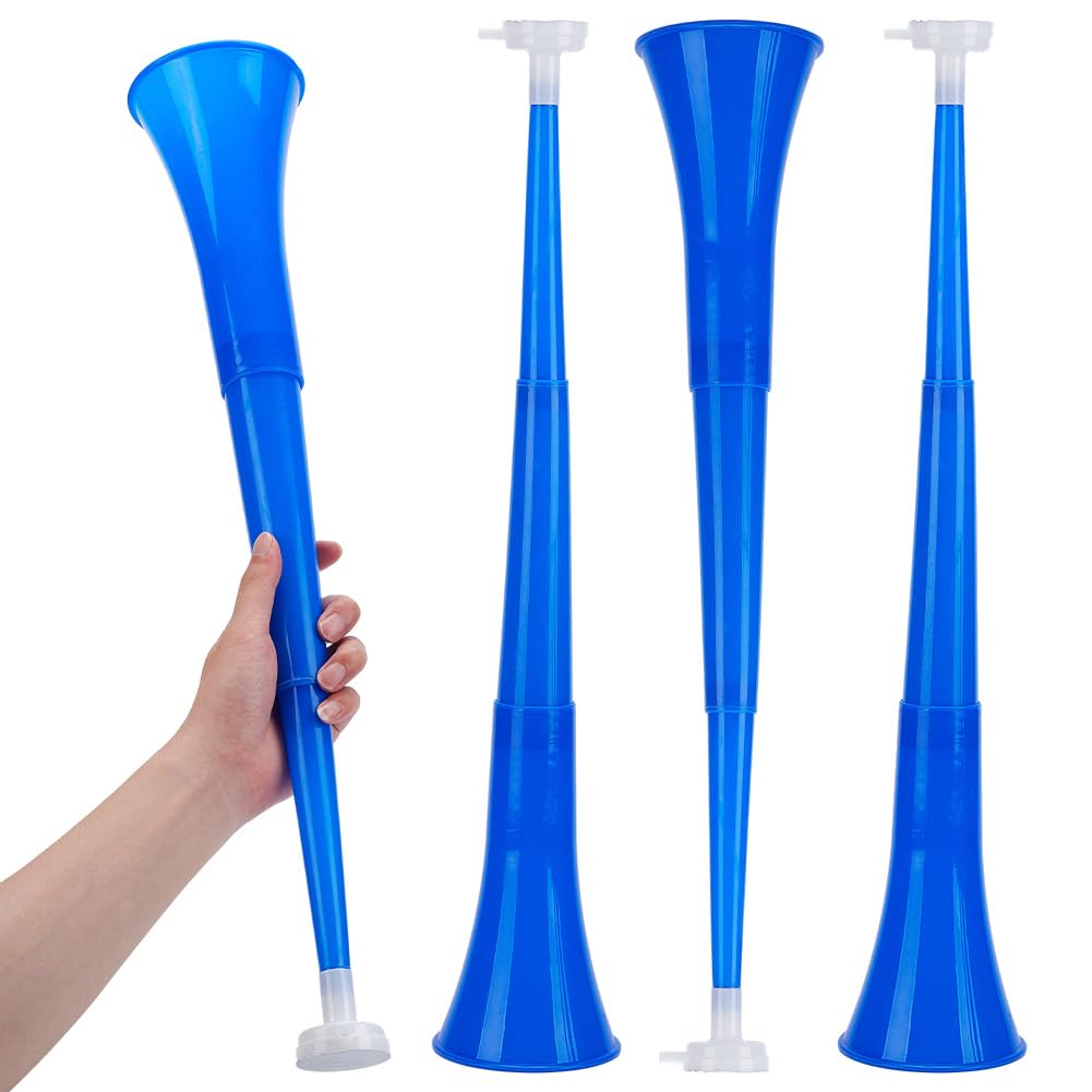 WEBEEDY 4 Pcs 60cm Collapsible Stadium Horn Cheering Blue Soccer Horn